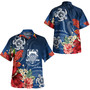 Tuvalu Combo Short Sleeve Dress And Shirt  Flower And Turtle