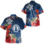 Northern Mariana Islands Combo Short Sleeve Dress And Shirt  Flower And Turtle