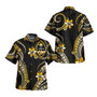 Guam Combo Puletasi And Shirt Golden Polynesian Pattern