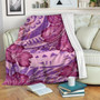 Hawaii Premium Blanket Polynesian Motif Purple Hibiscus