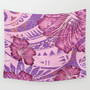 Hawaii Tapestry Polynesian Motif Purple Hibiscus