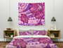 Hawaii Tapestry Polynesian Motif Purple Hibiscus