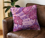 Hawaii Pillow Cover Polynesian Motif Purple Hibiscus