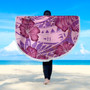 Hawaii Beach Blanket Polynesian Motif Purple Hibiscus