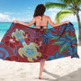 Hawaii Sarong Polynesian Cultures Turtle Couple Tropical Flowers Red Color