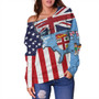 Fiji Off Shoulder Sweatshirt Flag American Half Concept