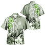 Vanuatu Custom Personalised Hawaiian Shirt Polynesian Floral Spirit Sage Green