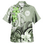 Tahiti Custom Personalised Hawaiian Shirt Polynesian Floral Spirit Sage Green