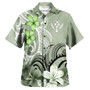 Kosrae Custom Personalised Hawaiian Shirt Polynesian Floral Spirit Sage Green