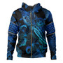 Federated States Of Micronesia Hoodie Sea Turtle With Blooming Hibiscus Flowers Tribal Blue