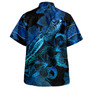 Tokelau Combo Puletasi And Shirt Sea Turtle With Blooming Hibiscus Flowers Tribal Blue