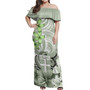 Fiji Polynesian Pattern Combo Dress And Shirt Floral Spirit Sage Green