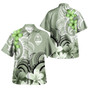Guam Polynesian Pattern Combo Dress And Shirt Floral Spirit Sage Green