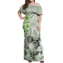 Marshall Islands Polynesian Pattern Combo Dress And Shirt Floral Spirit Sage Green