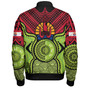 French Polynesia Bomber Jacket Native Polynesian Mix Aboriginal Patterns