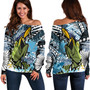 Hawaii Off Shoulder Sweatshirt Custom Polynesian Fishing Club Tribal Style