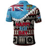 Fiji Polo Shirt Happy Fiji Day Fijian Masi x Tropical Palm Leaf Tribal Curve Style