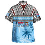 Fiji Hawaiian Shirt Fijian Tribal Masi Design With Tropical Palm Leaves