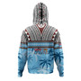 Fiji Hoodie Fijian Tribal Masi Design With Tropical Palm Leaves