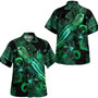 New Caledonia Hawaiian Shirt  Sea Turtle With Blooming Hibiscus Flowers Tribal Green