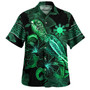 Philippines Filipinos Hawaiian Shirt  Sea Turtle With Blooming Hibiscus Flowers Tribal Green