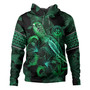 Federated States Of Micronesia Hoodie  Sea Turtle With Blooming Hibiscus Flowers Tribal Green