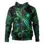 Philippines Filipinos Hoodie  Sea Turtle With Blooming Hibiscus Flowers Tribal Green