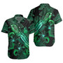 New Caledonia Short Sleeve Shirt  Sea Turtle With Blooming Hibiscus Flowers Tribal Green