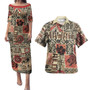 Hawaii Combo Pulatasi And Shirt Hawaiian Style Tribal Fabric Patchwork