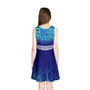 Fiji Tapa Patterns Blue Color Girls Sleeveless Sundress