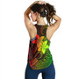 Tahiti Women Tank Plumeria Flowers Vintage Style Reggae Colors