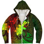 Hawaii Kanaka Maoli Sherpa Hoodie Plumeria Flowers Vintage Style Reggae Colors