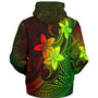 American Samoa Sherpa Hoodie Plumeria Flowers Vintage Style Reggae Colors