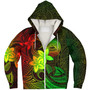 American Samoa Sherpa Hoodie Plumeria Flowers Vintage Style Reggae Colors