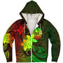 Tahiti Sherpa Hoodie Plumeria Flowers Vintage Style Reggae Colors