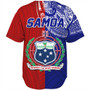 Samoa Baseball Shirt Custom Half Style Flag And Coat Of Arms