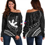 Philippines Filipinos Off Shoulder Sweatshirt Tribal Polynesian Artist Style