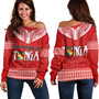 Tonga Custom Personalised Off Shoulder Sweatshirt Happy National Day