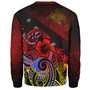 Papua New Guinea Sweatshirt Birds Of Paradise With Flag Color Style