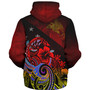 Papua New Guinea Sherpa Hoodie Birds Of Paradise With Flag Color Style