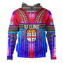 Fiji Hoodie Fijian Traditional Masi Patterns Red