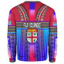 Fiji Sweatshirt Fijian Traditional Masi Patterns Red