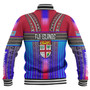 Fiji Baseball Jacket Fijian Traditional Masi Patterns Red