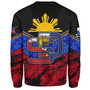 Philippines Filipinos Sweatshirt San Diego Filipino Grunge Brush Stroke Style