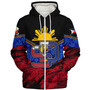 Philippines Filipinos Sherpa Hoodie San Diego Filipino Grunge Brush Stroke Style