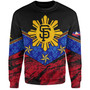 Philippines Filipinos Sweatshirt San Francisco Filipino Grunge Brush Stroke Style