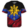 Philippines Filipinos Baseball Shirt San Francisco Filipino Grunge Brush Stroke Style