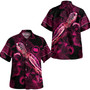 Cook Islands Hawaiian Shirt Sea Turtle With Blooming Hibiscus Flowers Tribal Maroon