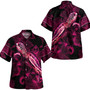 Guam Hawaiian Shirt Sea Turtle With Blooming Hibiscus Flowers Tribal Maroon