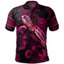 American Samoa Polo Shirt Sea Turtle With Blooming Hibiscus Flowers Tribal Maroon